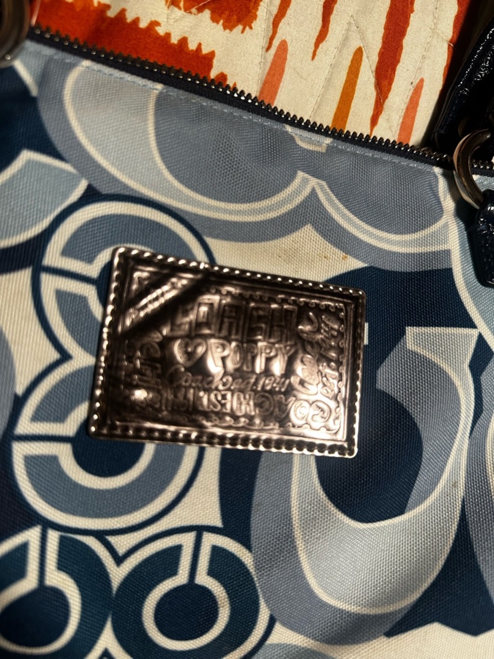 Coach Poppy Denim Signature Purse (2010) - Picture 5 of 8